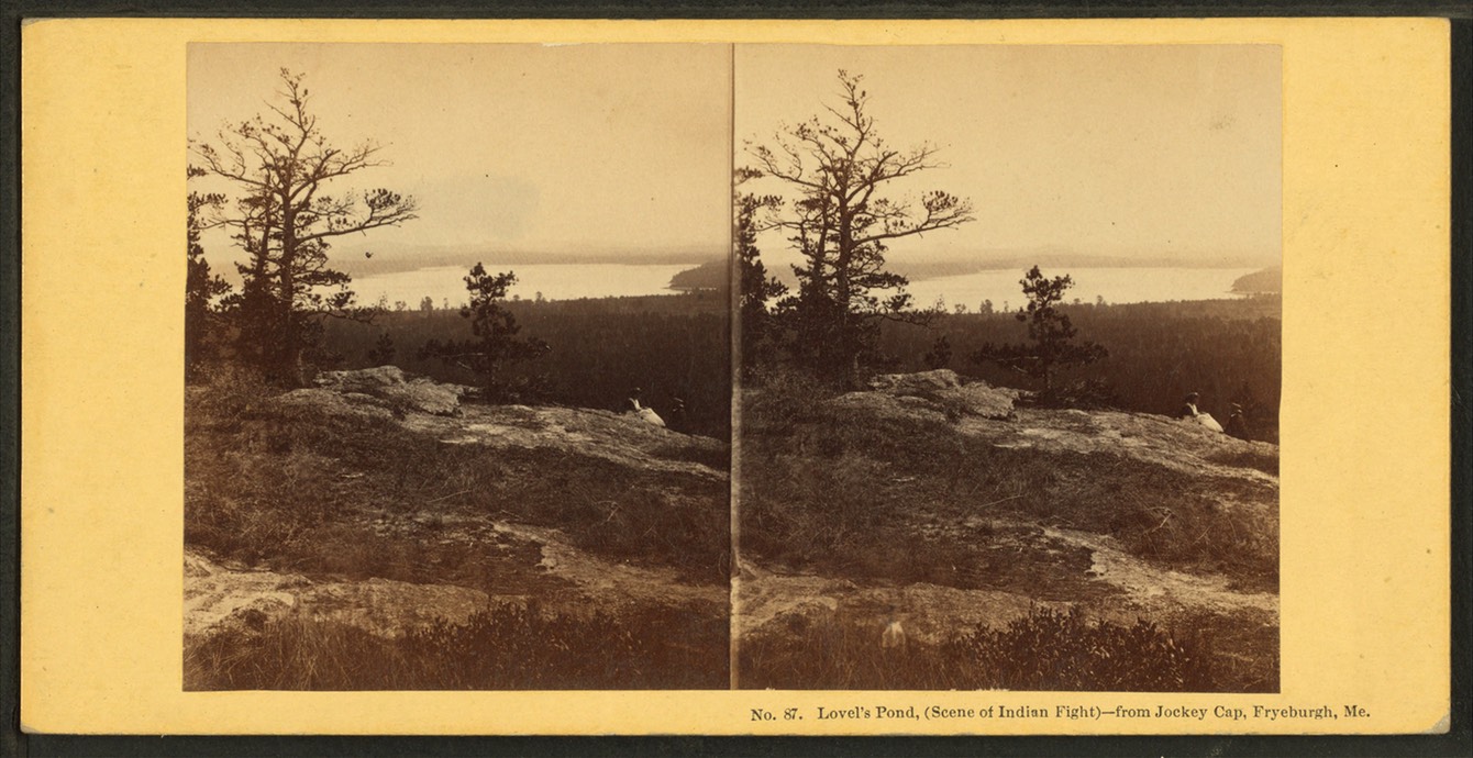Lovel's (Lovells) Pond, (scene of Indian fight), from Jockey Cap, Fryeburgh, Me, by John P. Soule