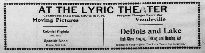 Lyric Theatre Concordia 1909
